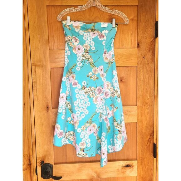 Vintage Final Touch Y2K Strapless Floral Sun Dress Resort Preppy Girly SMALL S - Picture 2 of 8